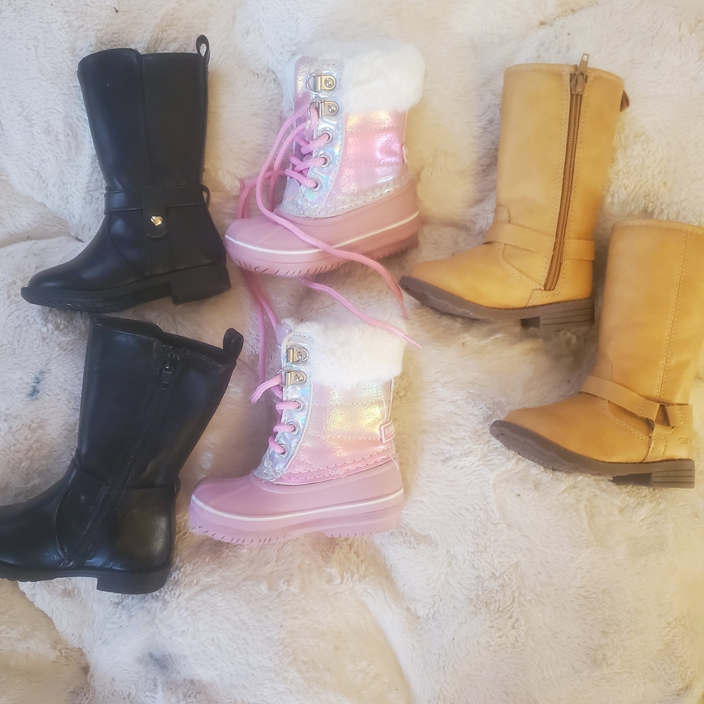 Kids Pink and Black Boots Bundle